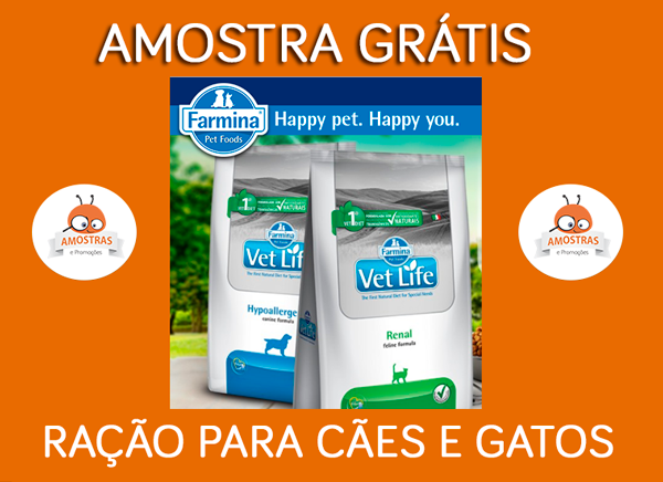 amostra gratis ração para cães e gatos