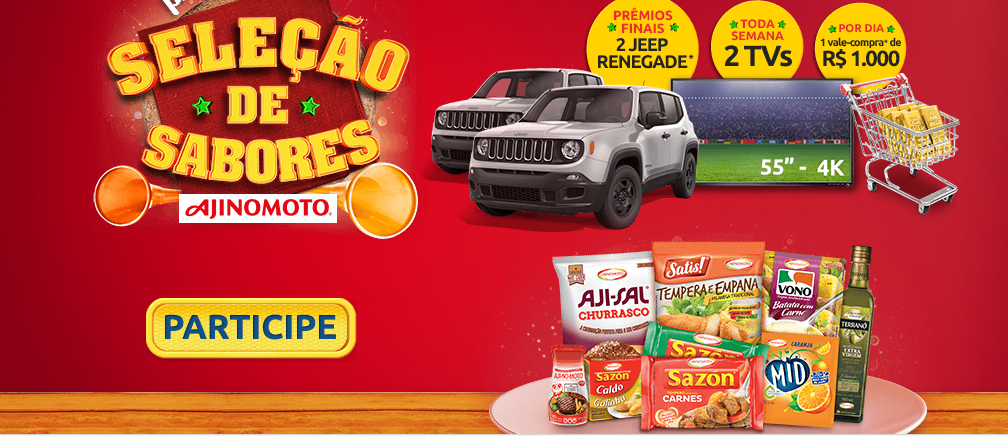 promocao ajinomoto 2018 selecao de sabores