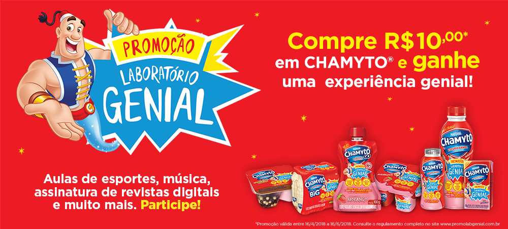 promocao nestle chamyto 2018 laboratotio genial
