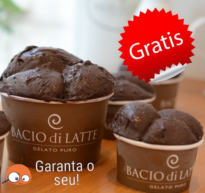 sorvete gratis na bacio di latte