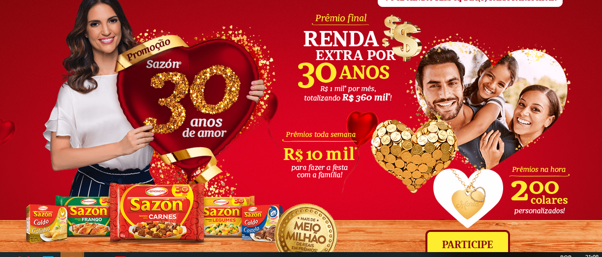 promocao Sazon 30 anos